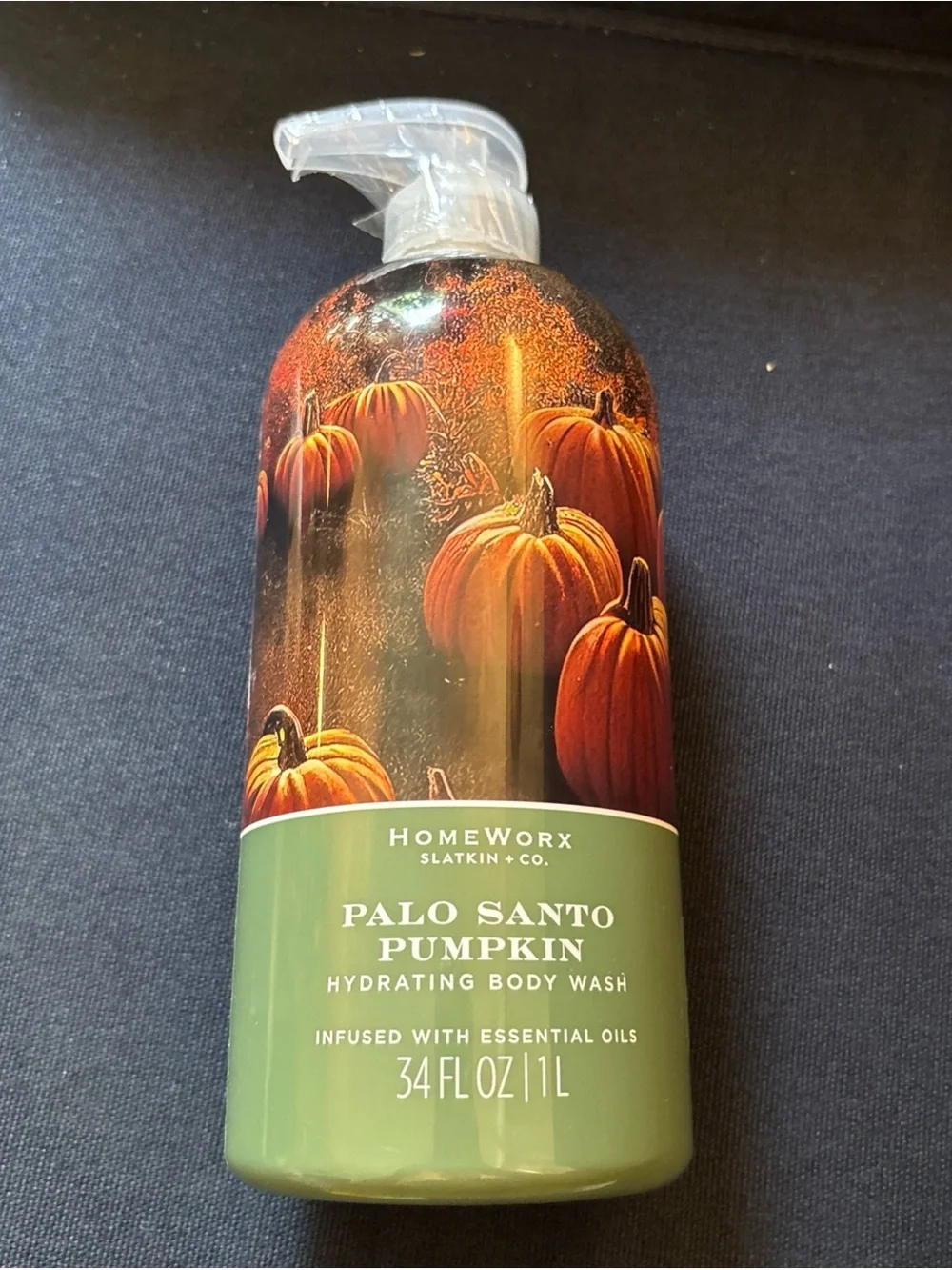 HomeWorx Slatkin Co Palo Santo Pumpkin Hydrating Body Wash 34floz 1 liter sealed